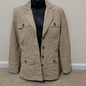 Women's Tan Button-Up Safari Blazer